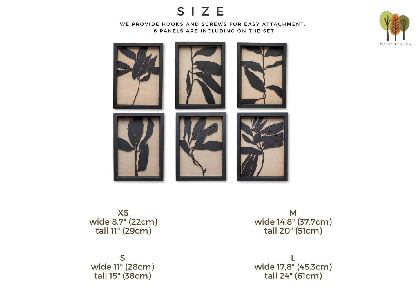 Abstract Leafs Wall Art Set