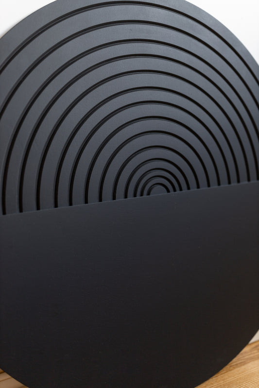 Black Circle Wood Wall Art
