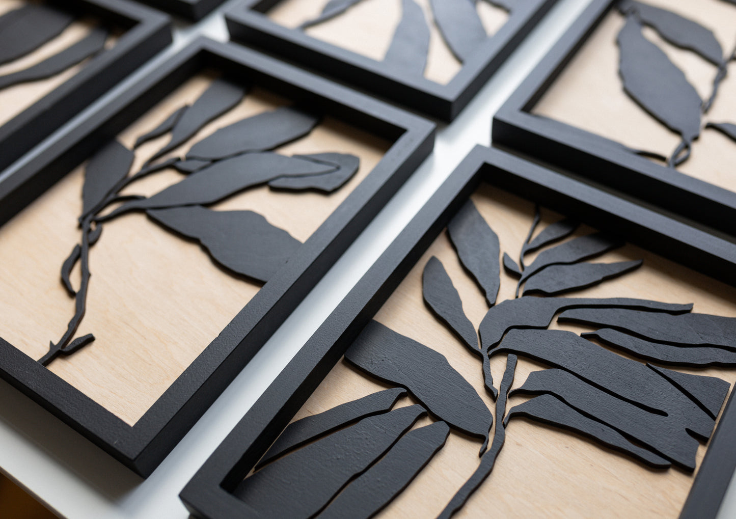 Abstract Leafs Wall Art Set