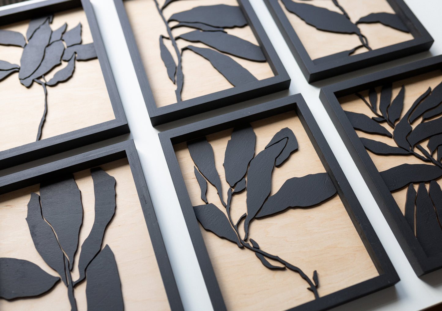 Abstract Leafs Wall Art Set
