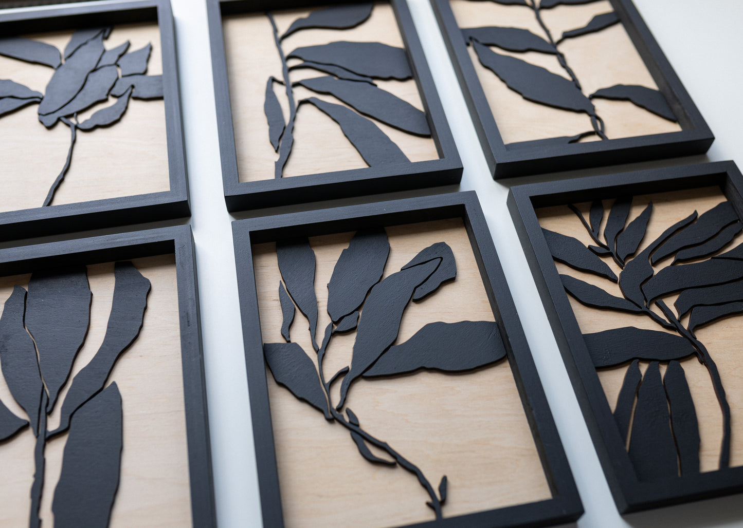 Abstract Leafs Wall Art Set