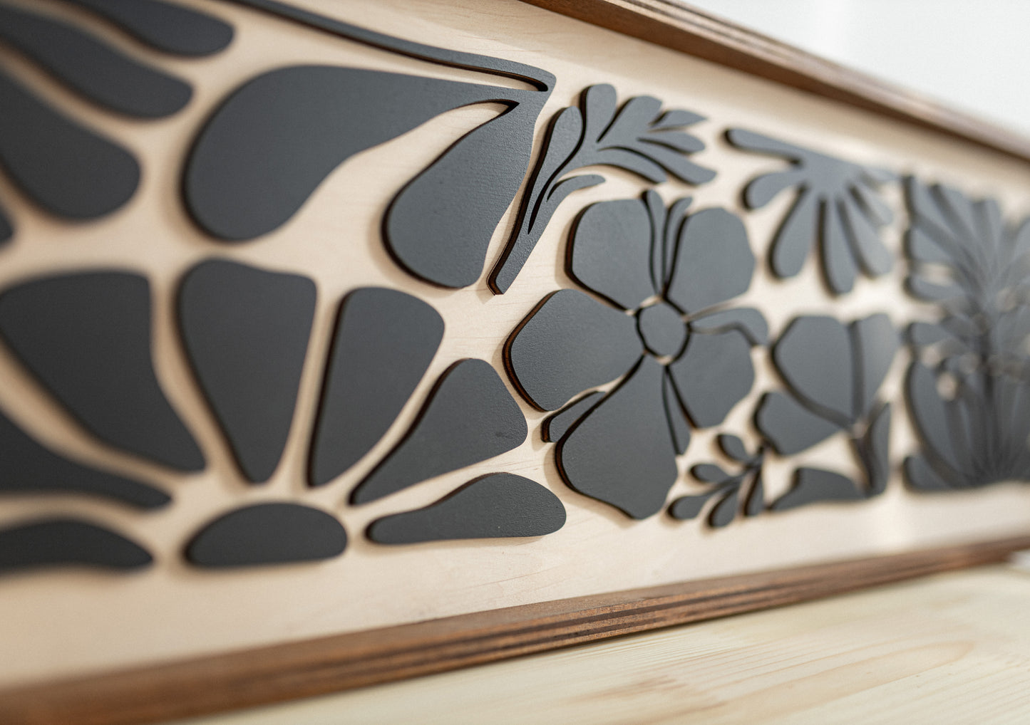 Vertical Floral Wood Wall Panel