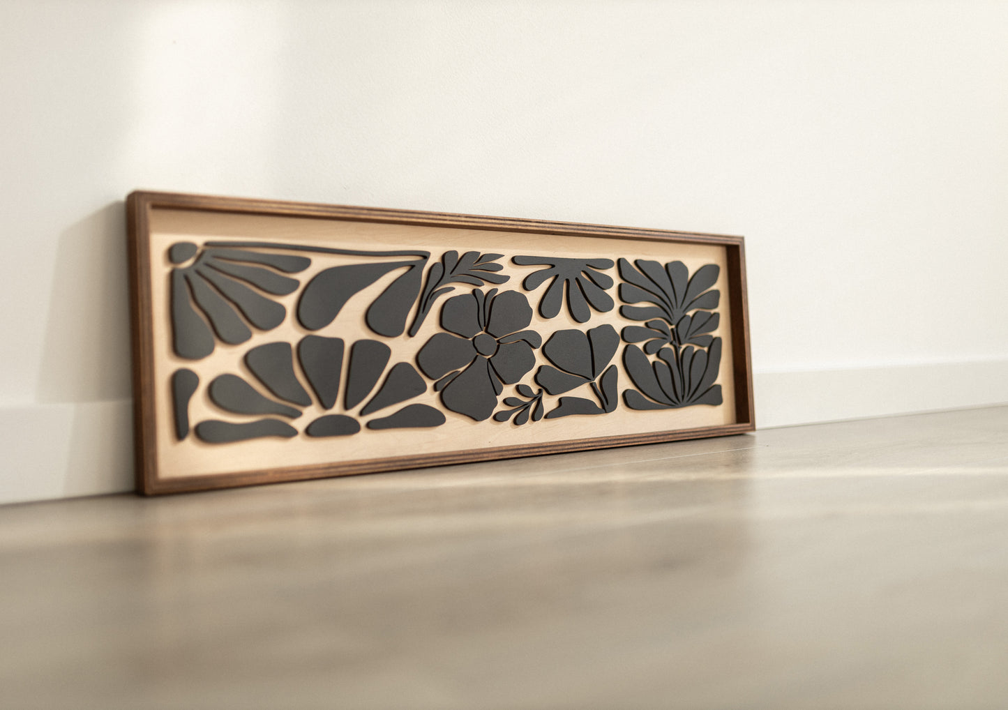 Vertical Floral Wood Wall Panel