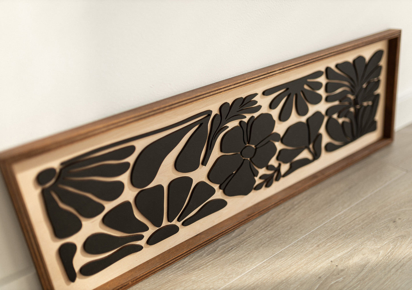 Vertical Floral Wood Wall Panel