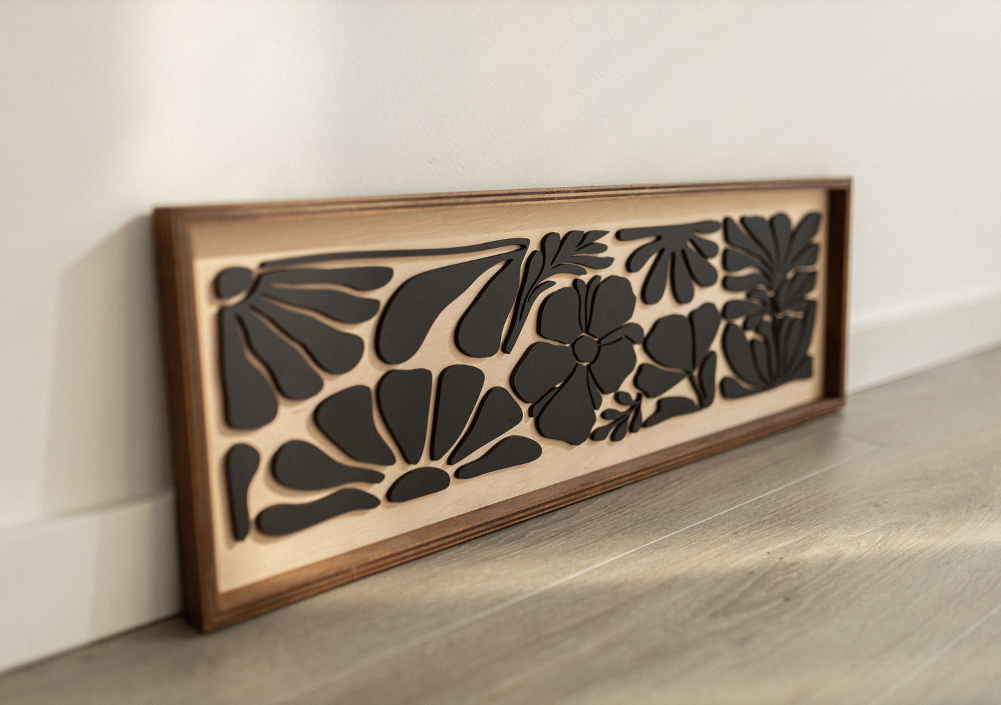 Vertical Floral Wood Wall Panel