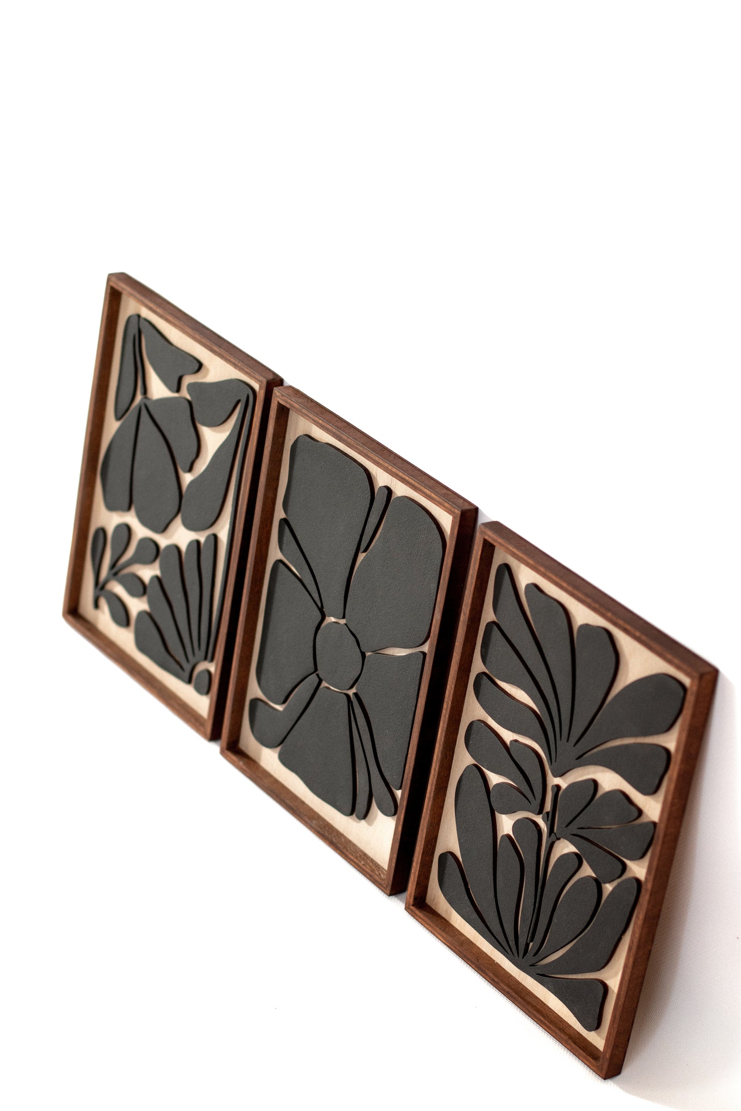 Floral Wood Wall Art Set
