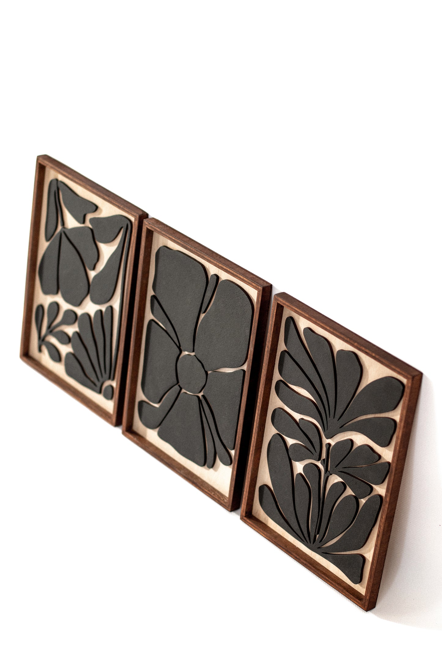 Floral Wood Wall Art Set