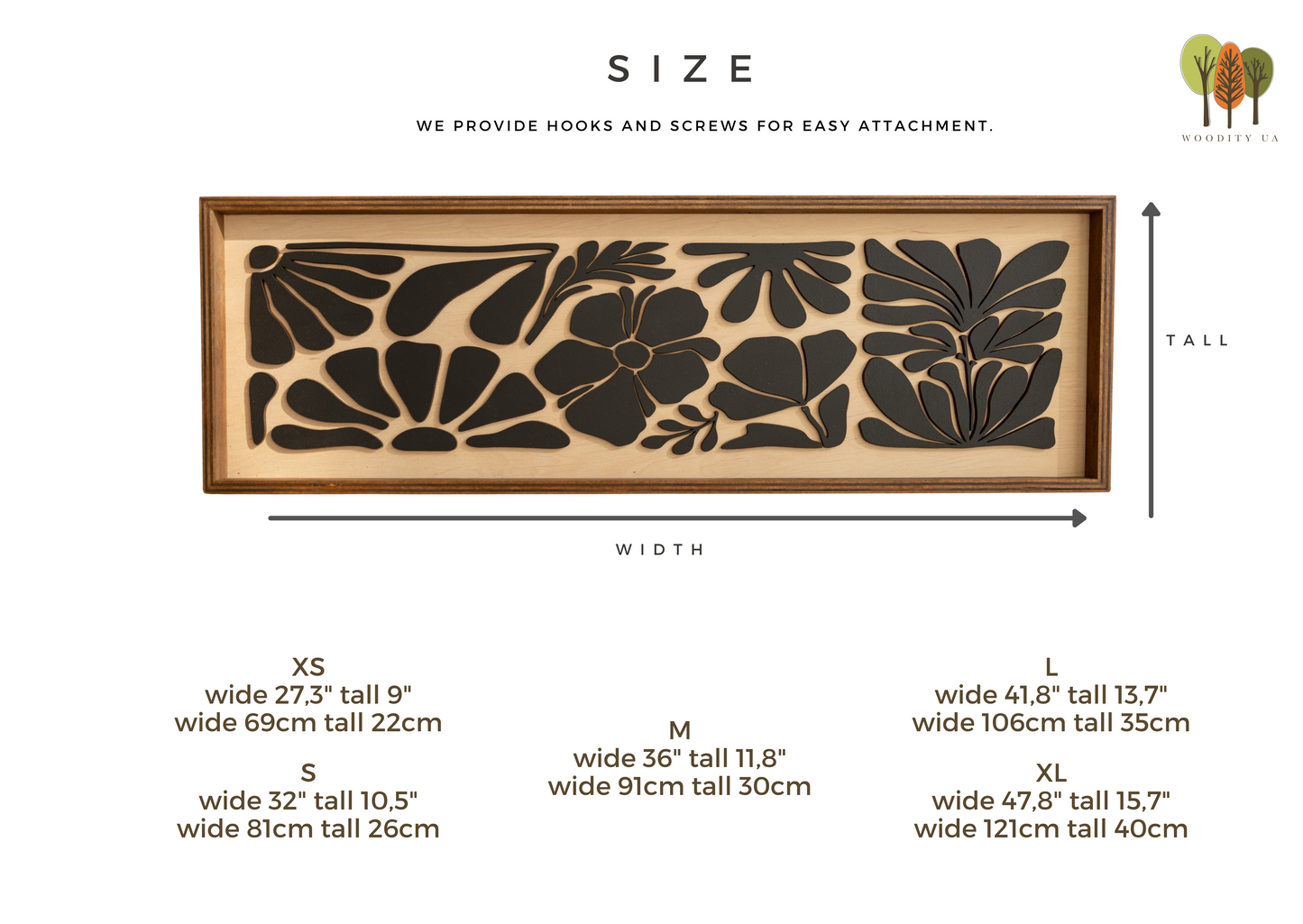 Vertical Floral Wood Wall Panel