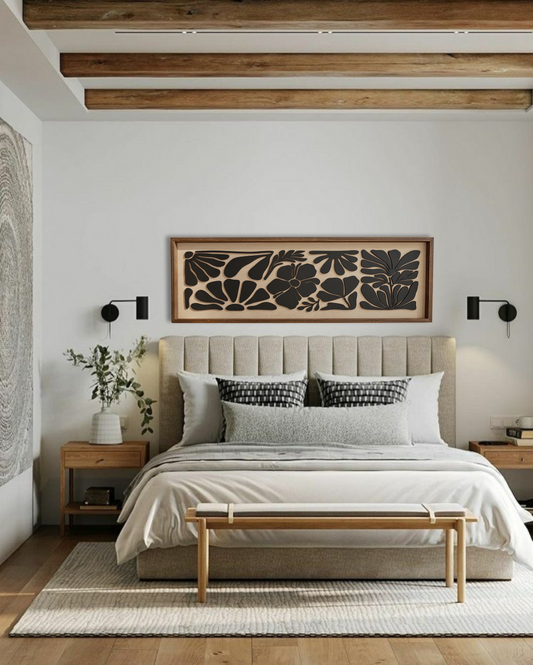 Vertical Floral Wood Wall Panel