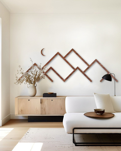 Wooden mountains wall decoration 