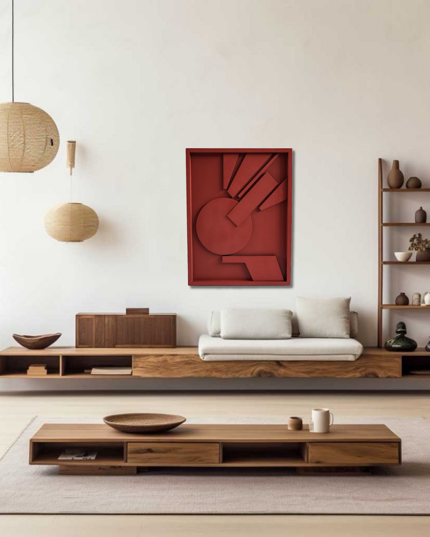 Abstract Geometry Wood Wall Art Panel