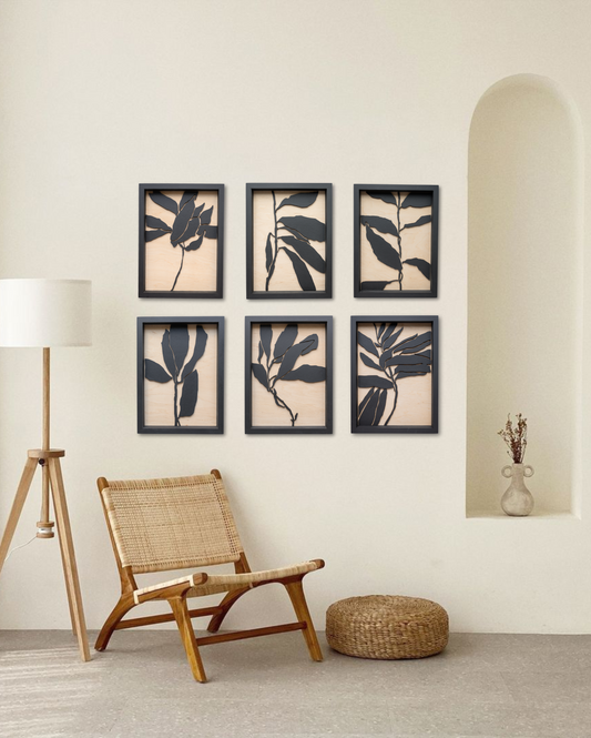 Abstract Leafs Wall Art Set