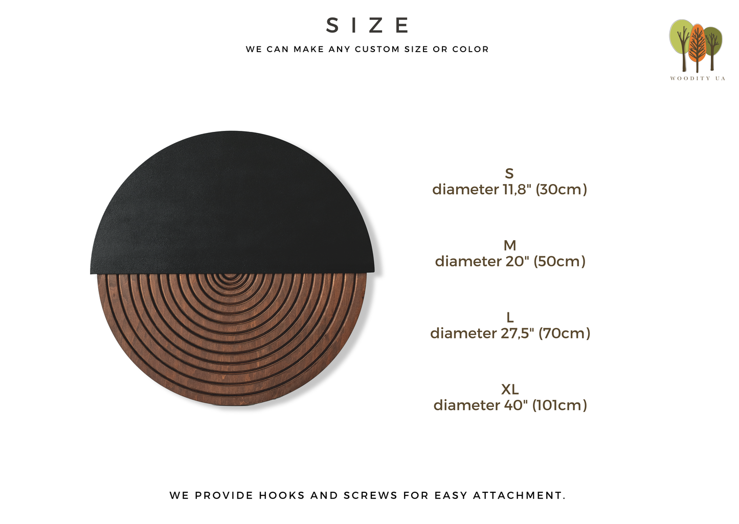 Half-Circles Round Wood Wall Art