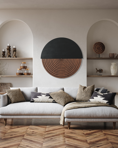 Handmade 3D wooden wall panel for living room decor