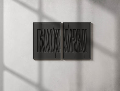 Deep Green Botanic Wall Art Set of 2