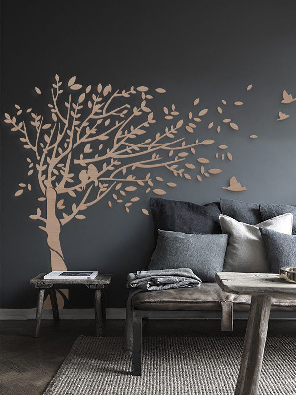 3D wooden family tree wall art