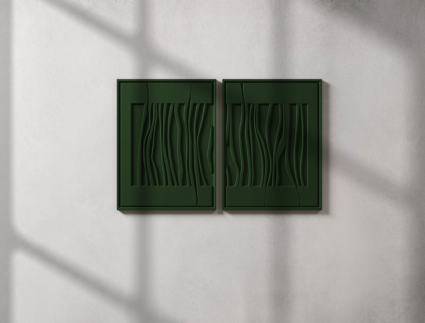 Deep Green Botanic Wall Art Set of 2