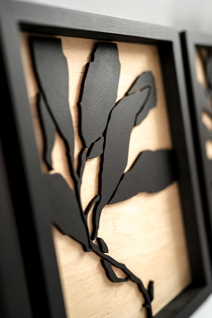 Abstract Leafs Wall Art Set