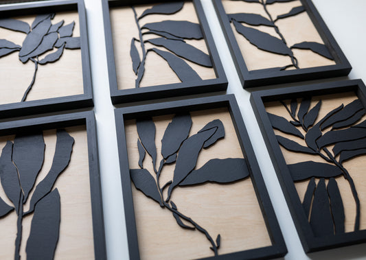 Abstract Leafs Wall Art Set