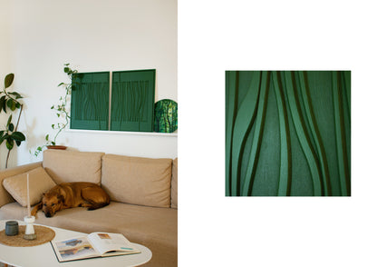 Minimalist nature-inspired wooden wall piece