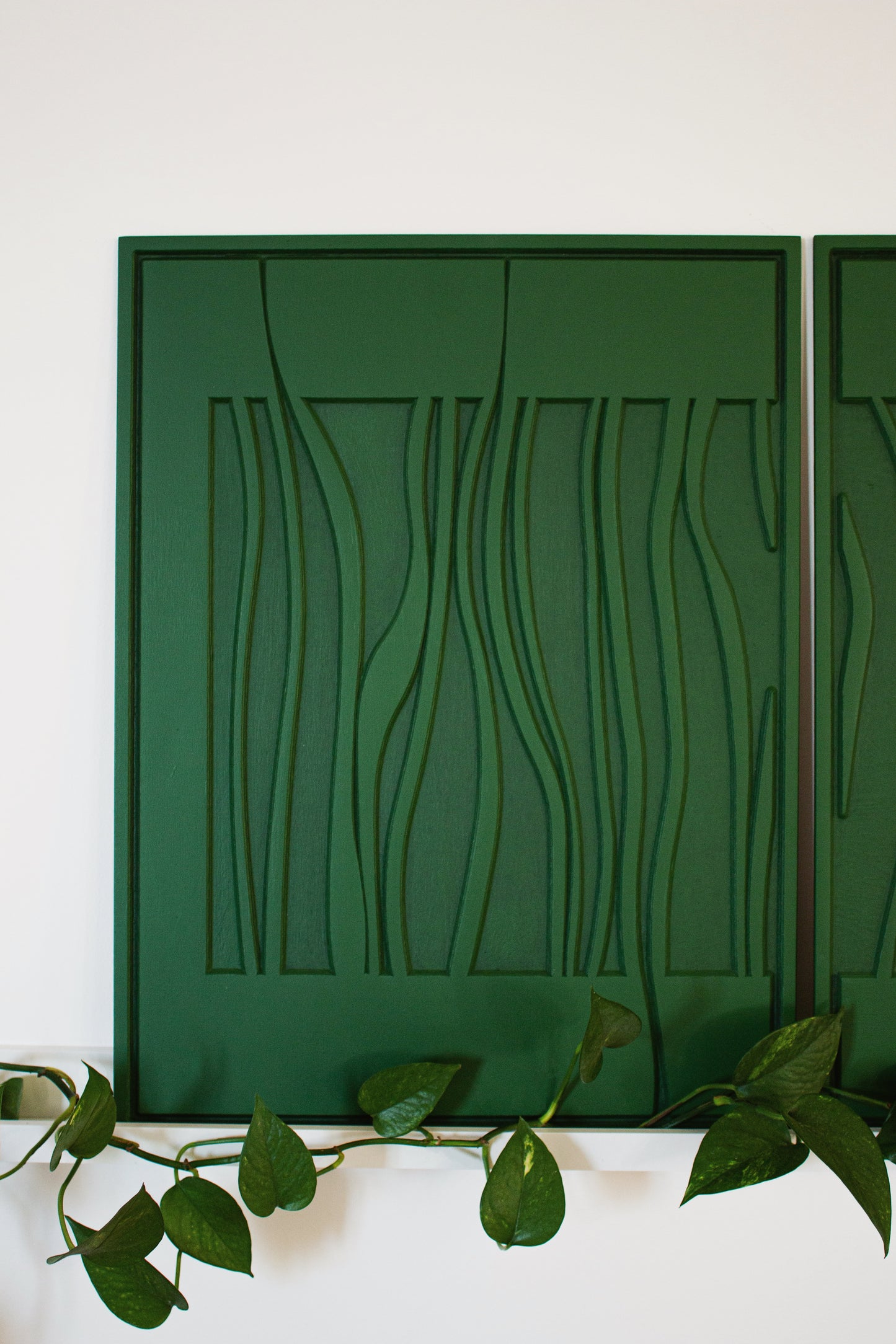 Deep Green Botanic Wall Art Set of 2