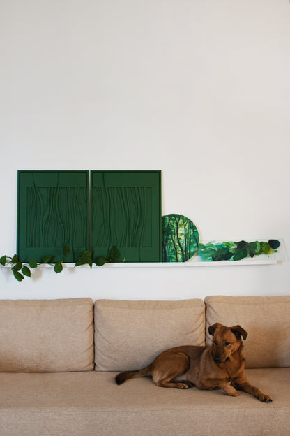 Deep Green Botanic Wall Art Set of 2