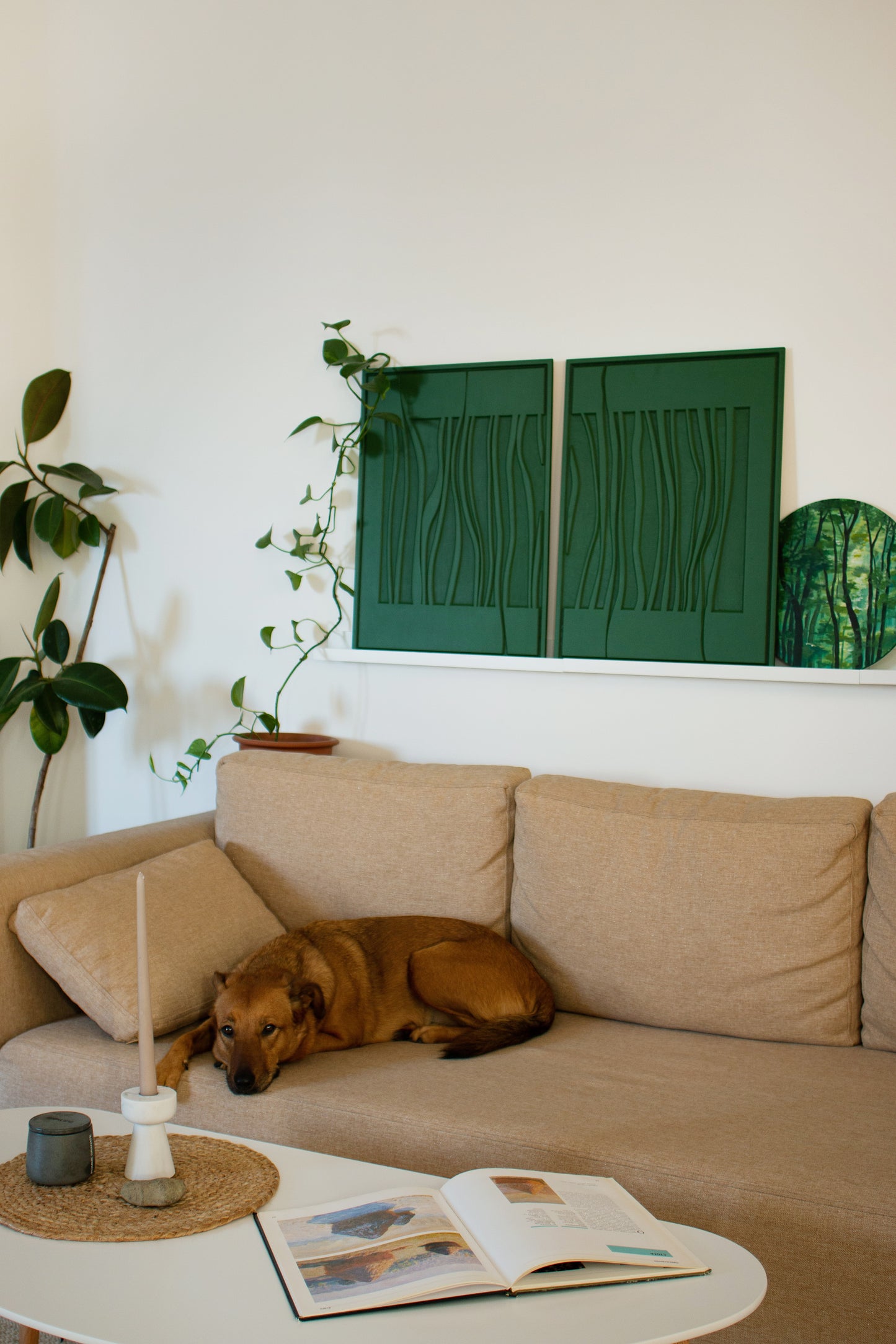 Deep Green Botanic Wall Art Set of 2