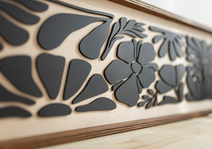 Vertical Floral Wood Wall Panel