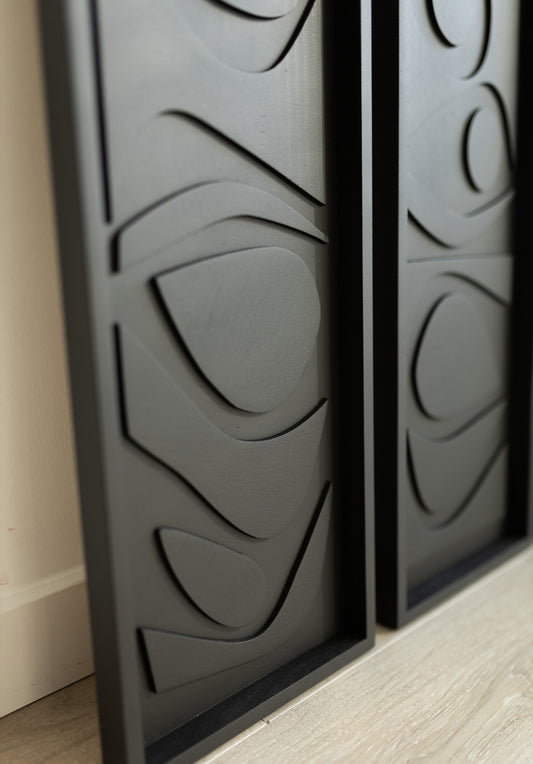 Set of 3 abstract vertical panels