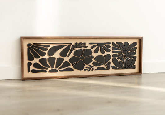 Vertical Floral Wood Wall Panel