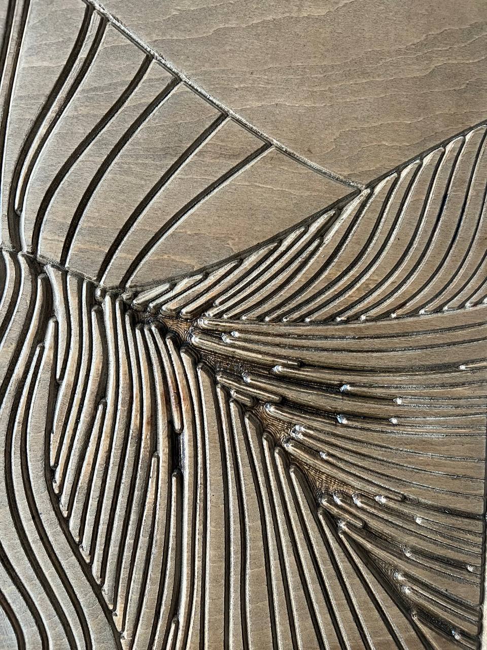 Modern mountain landscape wood decor, 3-panel wooden wall art triptych