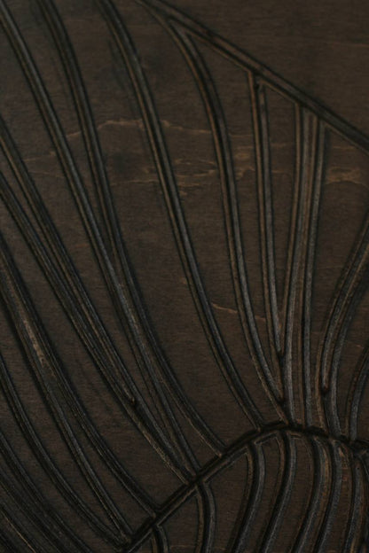 Nature-inspired wooden wall art, modern mountain landscape engraving.