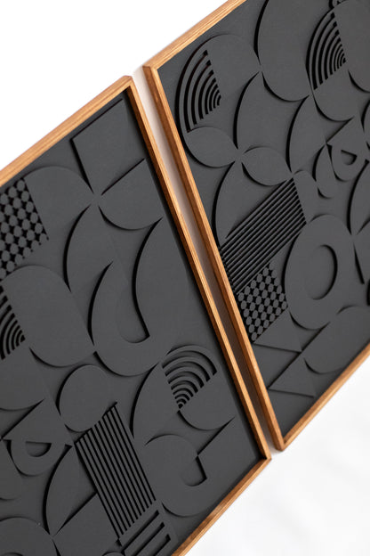 Square Abstract Wood Wall Art