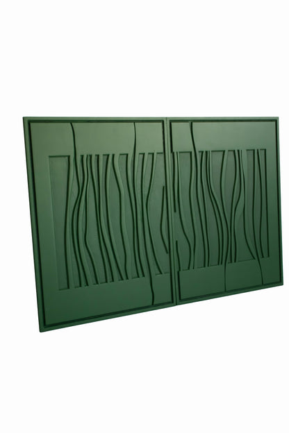 Deep Green Botanic Wall Art Set of 2